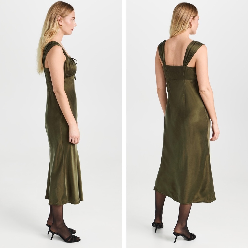 Madewell - Square Neck Midi Dress - Expedition Gr… - image 2